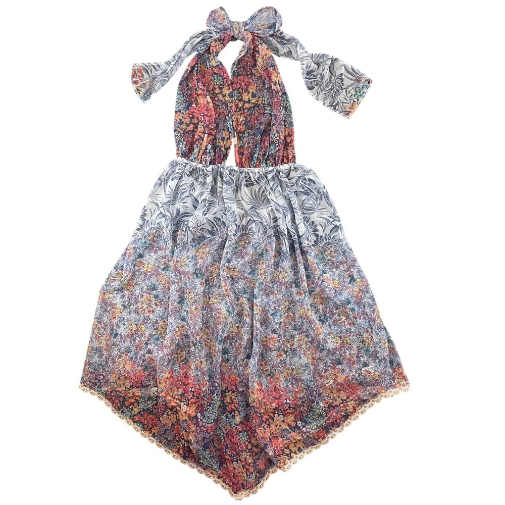Vintage Victoria's Secret Babydoll Dress M Sheer Floral Halter Coquette Fairy - Picture 14 of 16